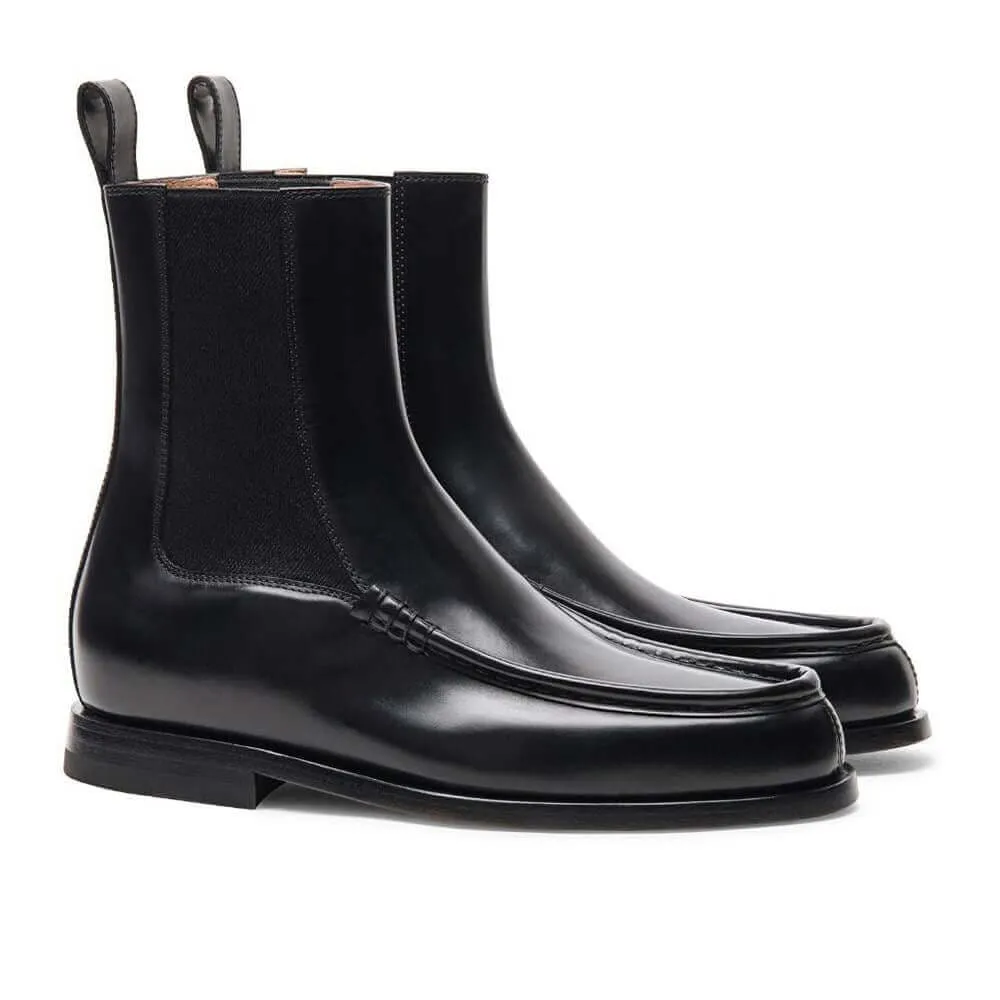 7 CM / 2.76 Inches - CMR CHAMARIPA Height Increasing Boots For Women - High Heel Shoes - Black Leather Women’s Chelsea Boots