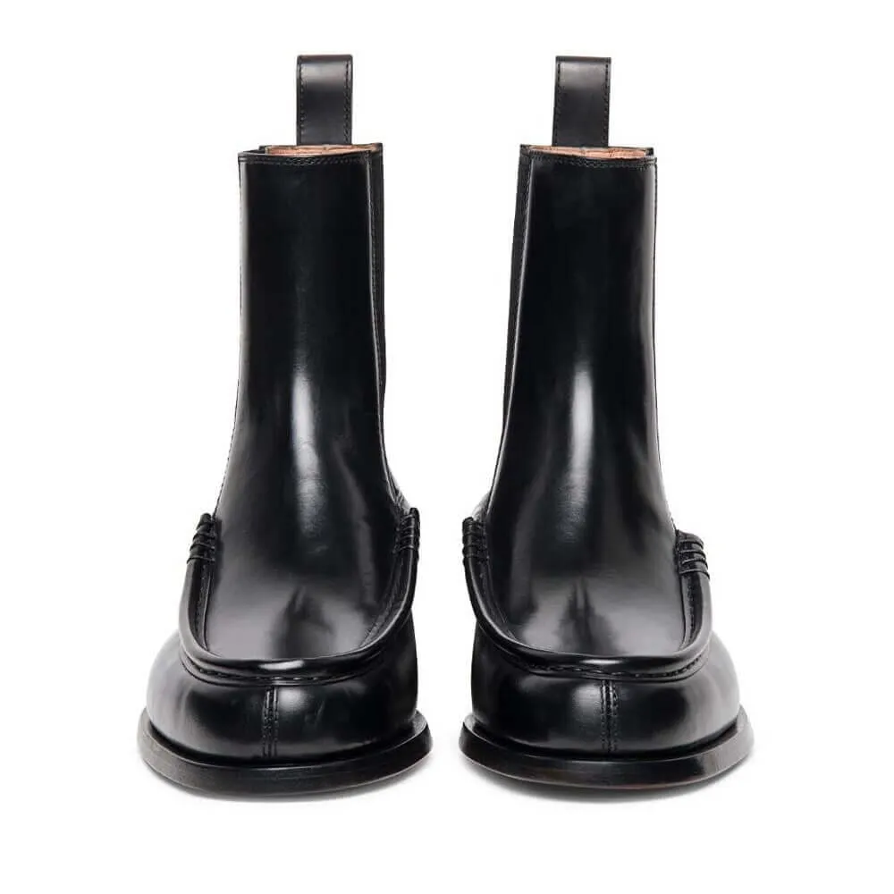 7 CM / 2.76 Inches - CMR CHAMARIPA Height Increasing Boots For Women - High Heel Shoes - Black Leather Women’s Chelsea Boots