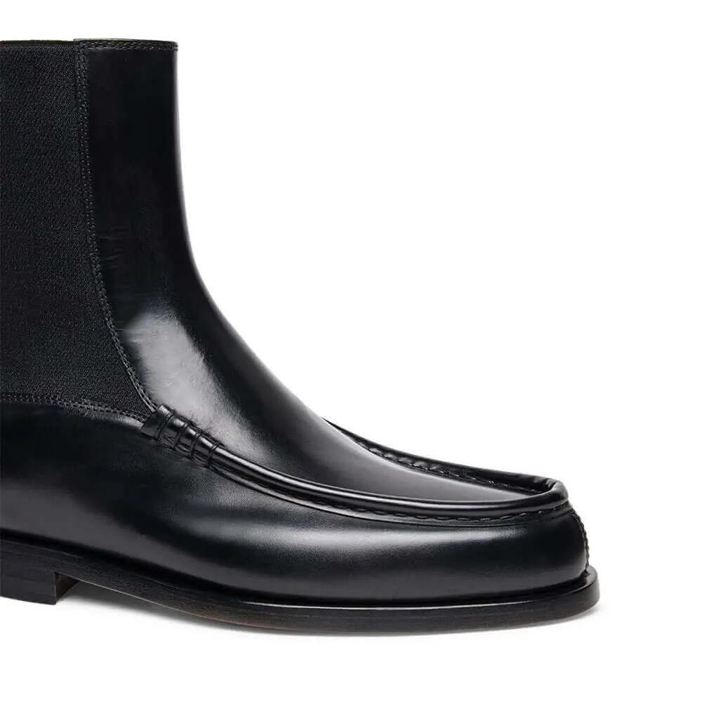 7 CM / 2.76 Inches - CMR CHAMARIPA Height Increasing Boots For Women - High Heel Shoes - Black Leather Women’s Chelsea Boots