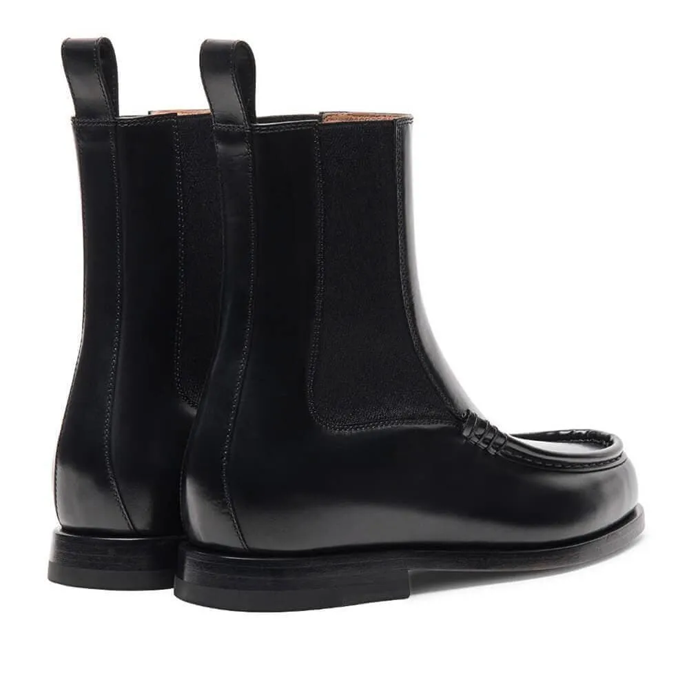 7 CM / 2.76 Inches - CMR CHAMARIPA Height Increasing Boots For Women - High Heel Shoes - Black Leather Women’s Chelsea Boots