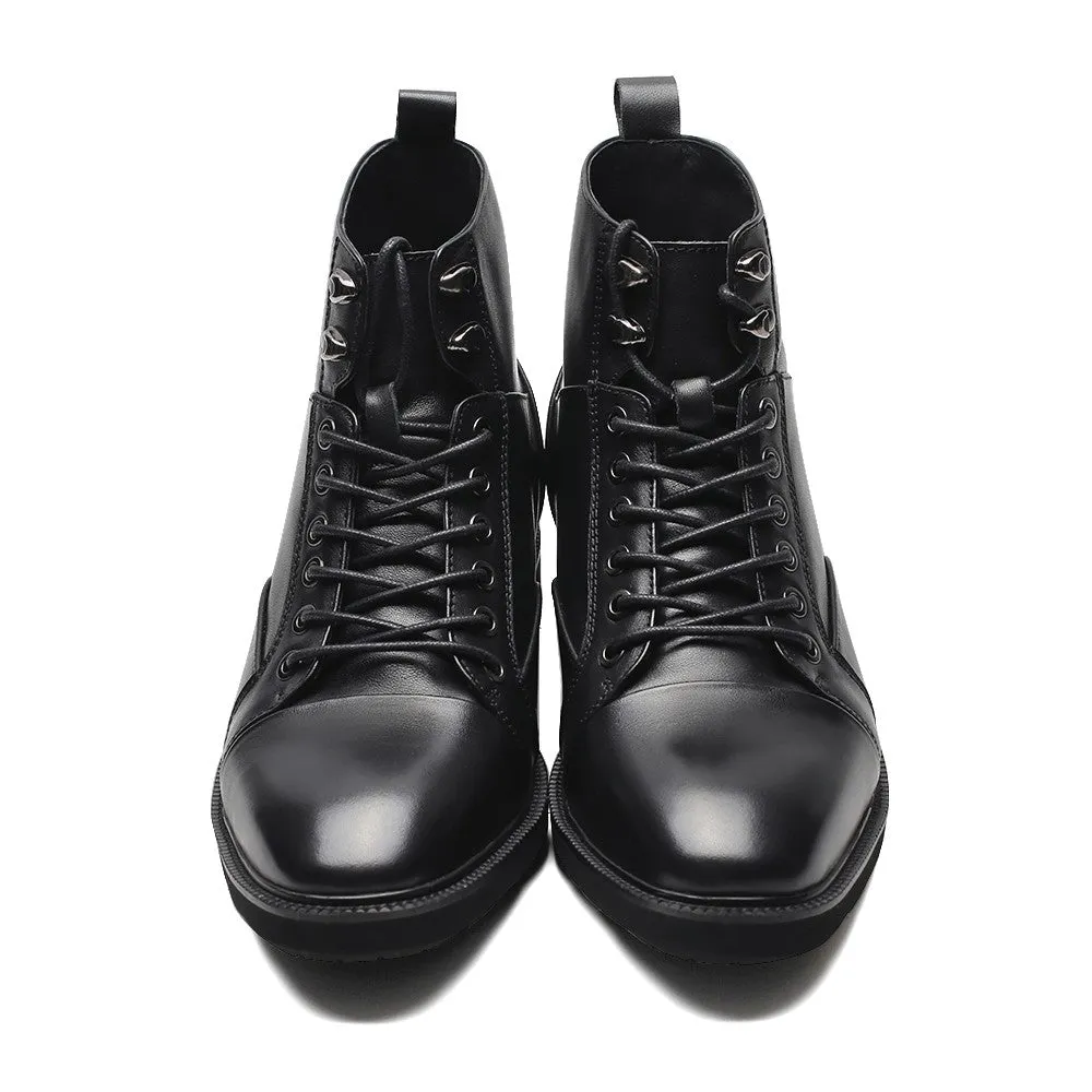 7.5 CM / 2.95 Inches CMR CHAMARIPA Black Height Increasing Boots - Elevate Your Style by 2.95 Inches