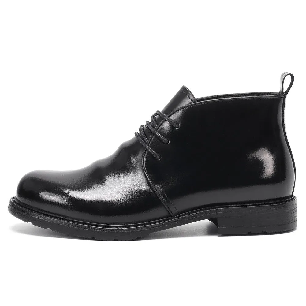 7CM / 2.76 Inches CMR CHAMARIPA Black Shell Cordovan Elevator Boots – Premium Leather