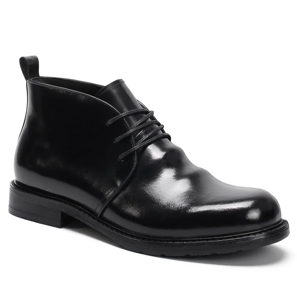 7CM / 2.76 Inches CMR CHAMARIPA Black Shell Cordovan Elevator Boots – Premium Leather