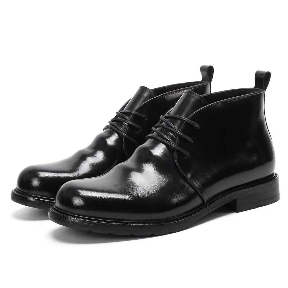 7CM / 2.76 Inches CMR CHAMARIPA Black Shell Cordovan Elevator Boots – Premium Leather