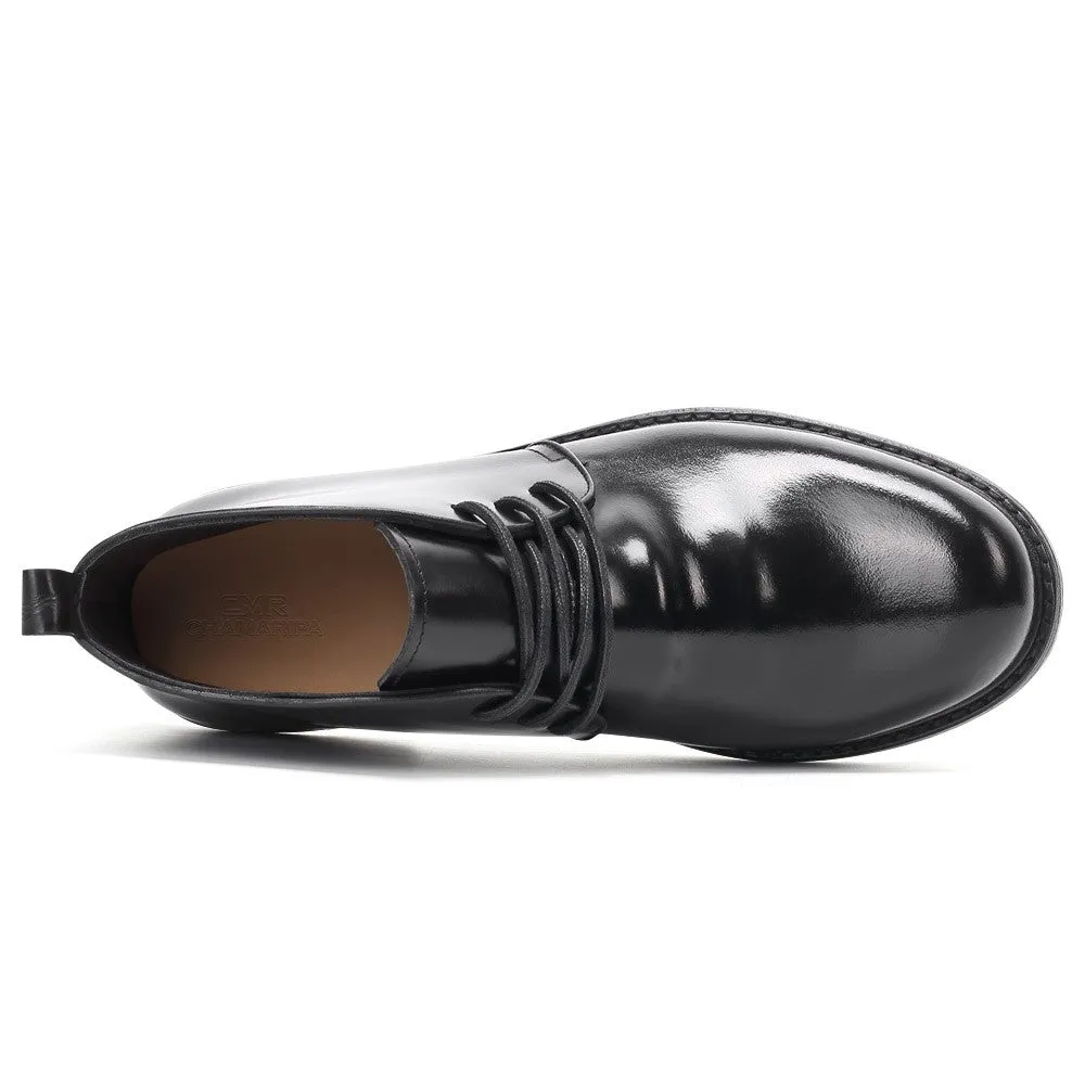 7CM / 2.76 Inches CMR CHAMARIPA Black Shell Cordovan Elevator Boots – Premium Leather
