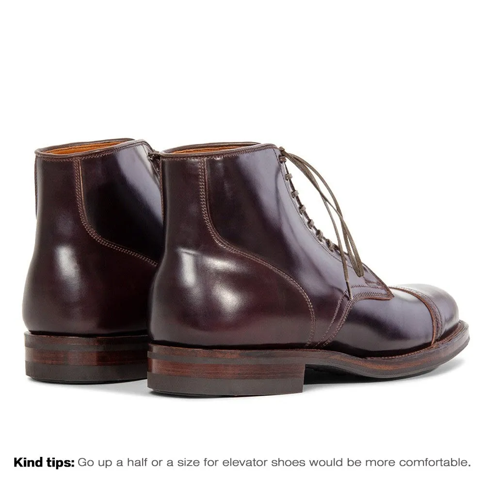 7CM/2.76 Inches CMR CHAMARIPA Men's Burgundy Shell Cordovan Brogue Elevator Boots