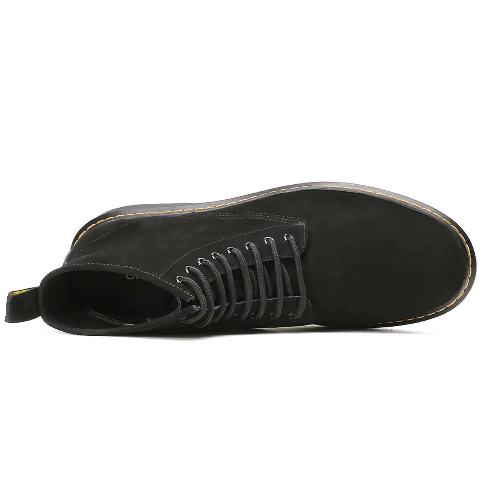 8CM / 3.15 Inches - CMR CHAMARIPA Height Increasing Elevator Boots Water Resistant Black Nubuck Leather Boots That Make You Taller