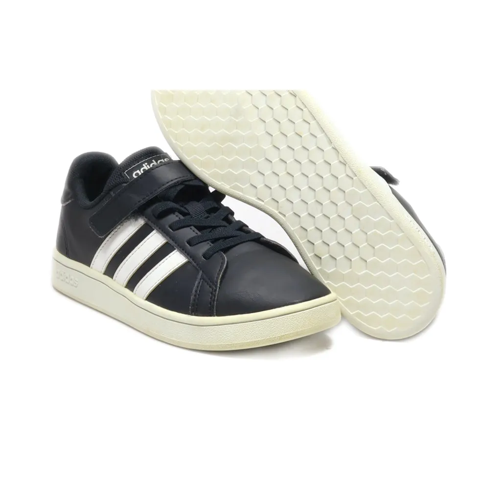 Adidas Court Sneakers Leather Black Colour For Kids