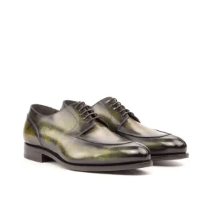 Ambrogio Men's Shoes Khaki Green Patina Leather Derby Oxfords (AMB2060)