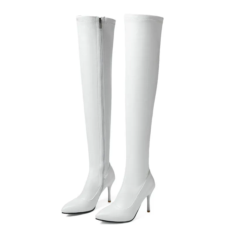 Autumn And Winter High Heel Thin Heel Side Zipper Elastic High Boots