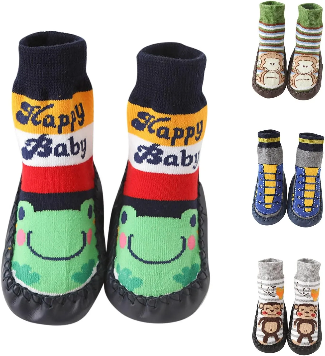 Baby Indoor Slippers Non Slip Walking Running Shoes Baby Toddlers Moccasins Boys Girl Non-Slip Fuzzy Socks Shoes (J, 2.5-3 Years Toddler)