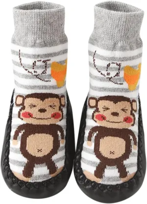 Baby Indoor Slippers Non Slip Walking Running Shoes Baby Toddlers Moccasins Boys Girl Non-Slip Fuzzy Socks Shoes (J, 2.5-3 Years Toddler)