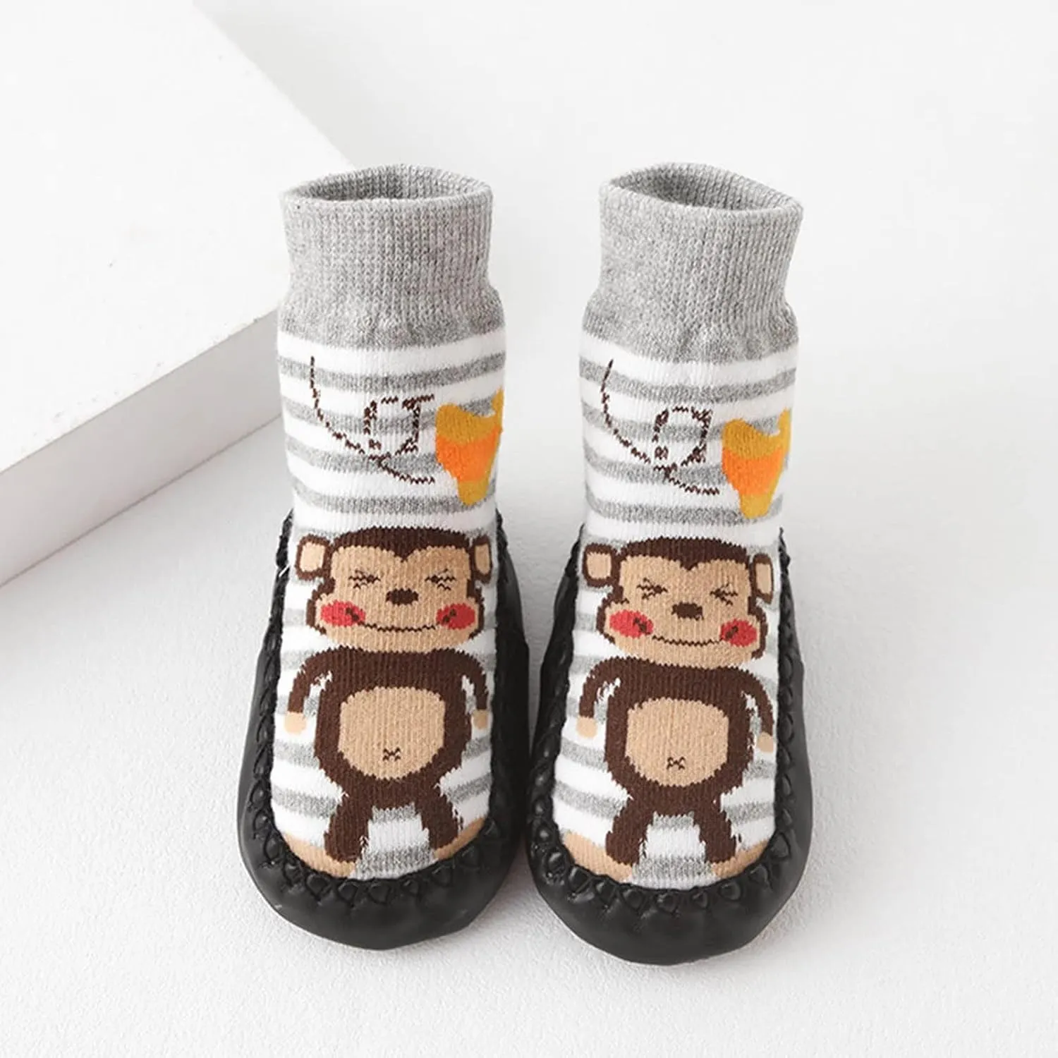 Baby Indoor Slippers Non Slip Walking Running Shoes Baby Toddlers Moccasins Boys Girl Non-Slip Fuzzy Socks Shoes (J, 2.5-3 Years Toddler)