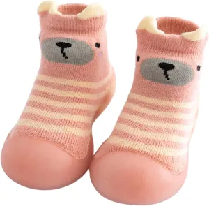 Baby Toddler Sock Shoes Non Slipper Slipper Rubber Sole Breathable Cotton Walking Shoes for Infant Girls Boys