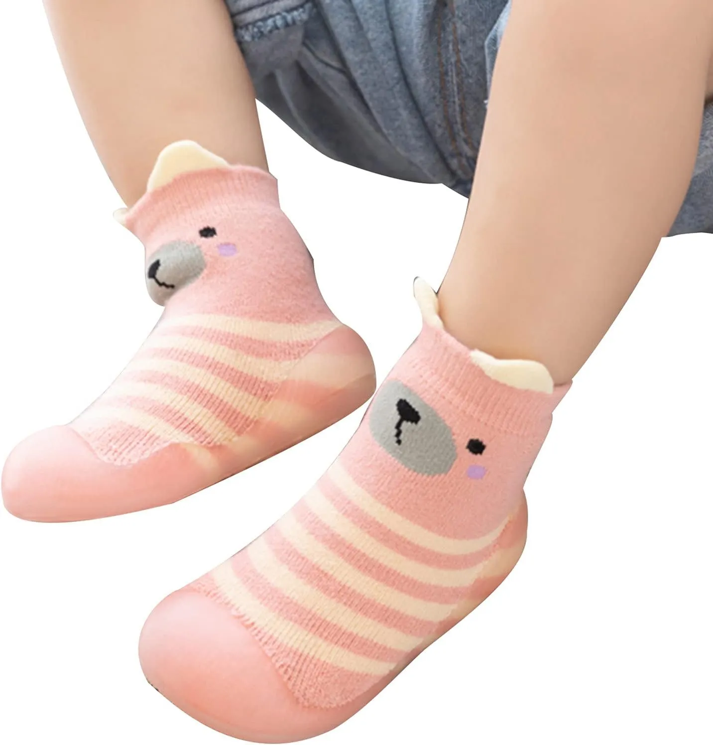 Baby Toddler Sock Shoes Non Slipper Slipper Rubber Sole Breathable Cotton Walking Shoes for Infant Girls Boys
