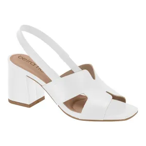 Beira Rio 8436-231 Block Heel Sandal in White