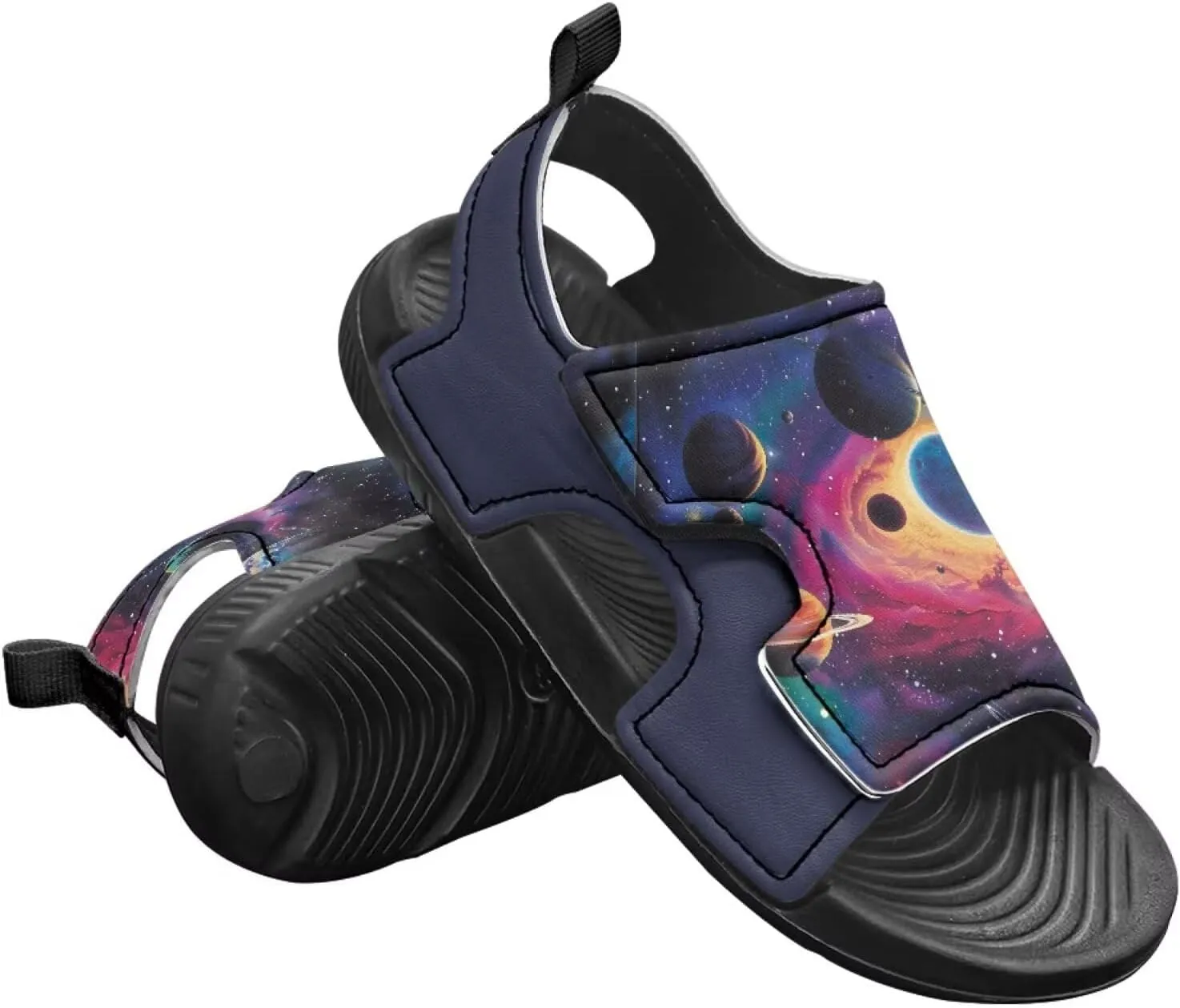 Boys Flame Sandals Kids Open Toe Outdoor Hiking Sandals Lightweight Athletic Beach Water Sport Shoes Adjustable
