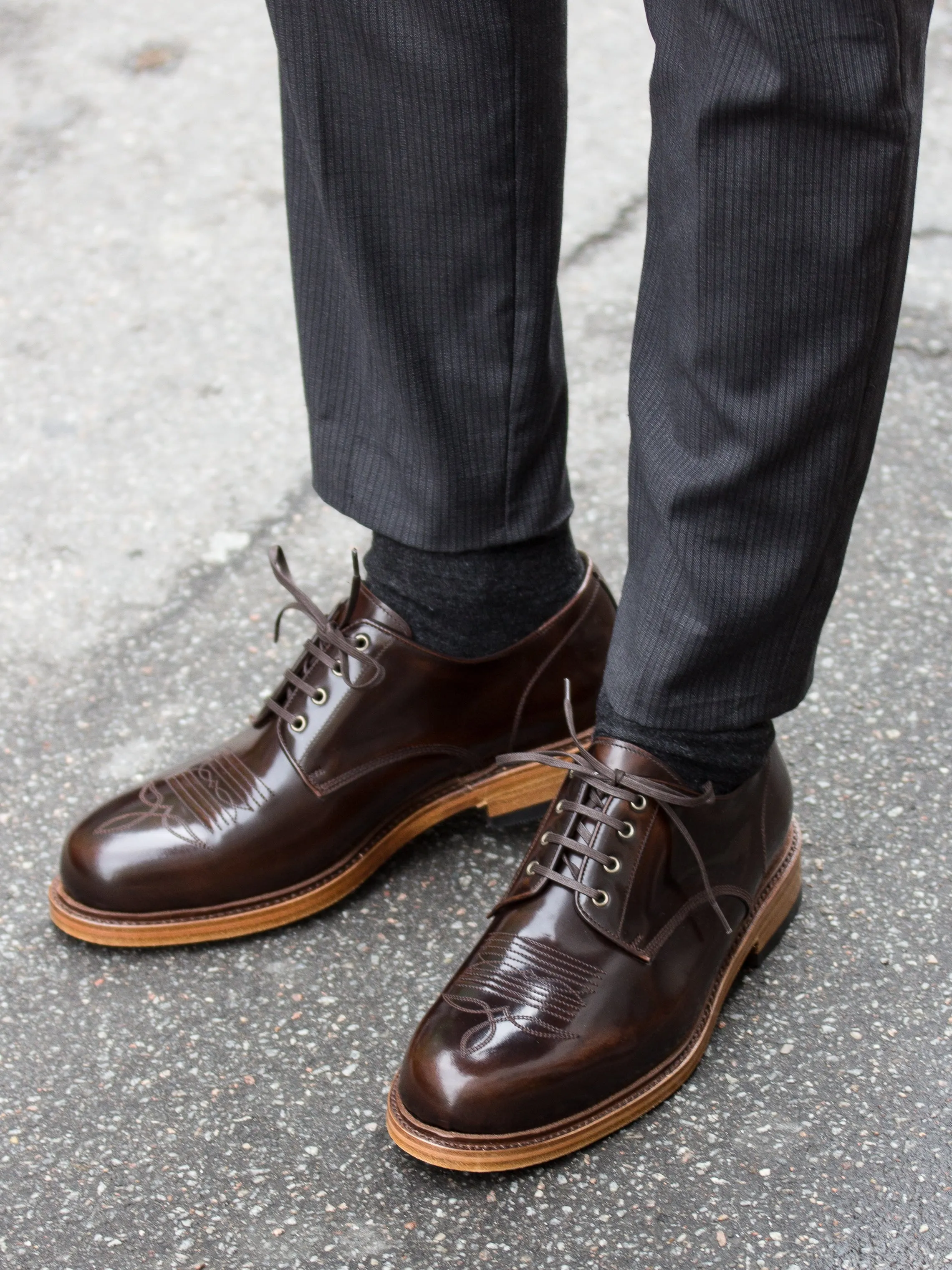Bright Shoemakers, Western Derby, Cognac Highshine