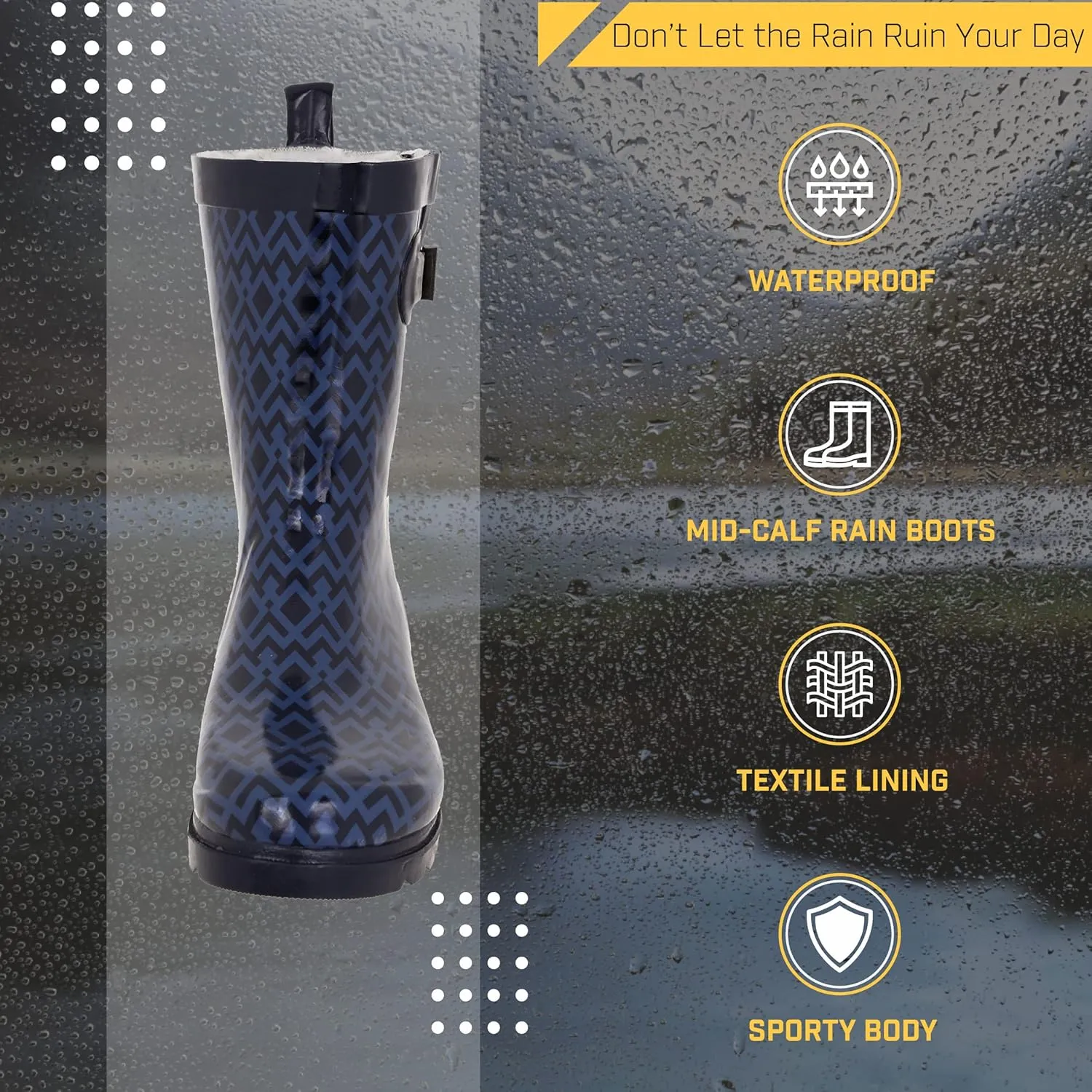 Capelli New York Ladies Mid-Calf Cozy Lined Rain Boots