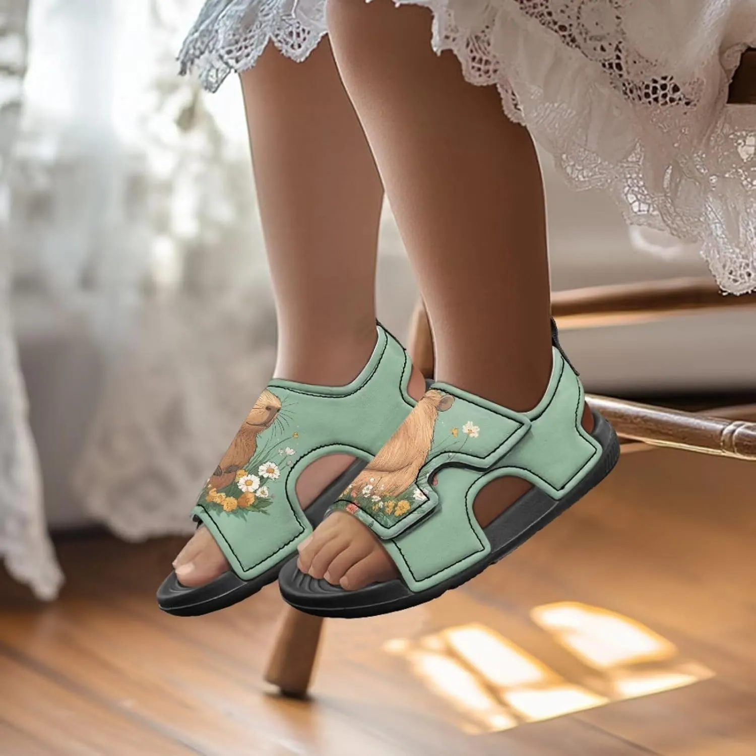 Capybara Sport Sandals for Kids Fashion Cute Summer Water Shoes Quick Dry Open Toe Hiking Walking Sandals for Boys Girls