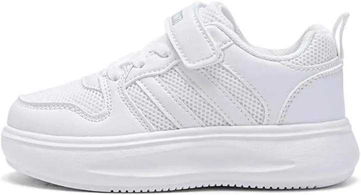 Children's Tennis Shoes, Unisex Breathable Sneakers, Lightweight Running Shoes, White