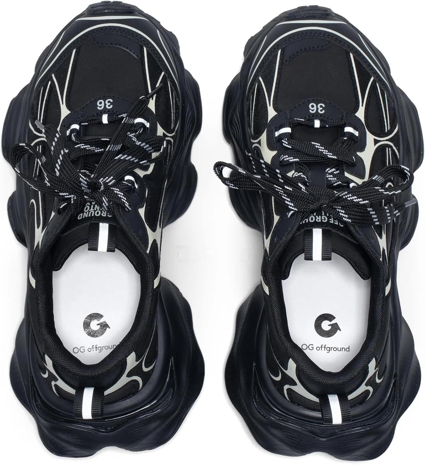 Chunky Sneakers for Women, Womens Fashion Sneakers, Leather Comfortable Dad Shoe Lace-Up Platform Walking Running Shoes