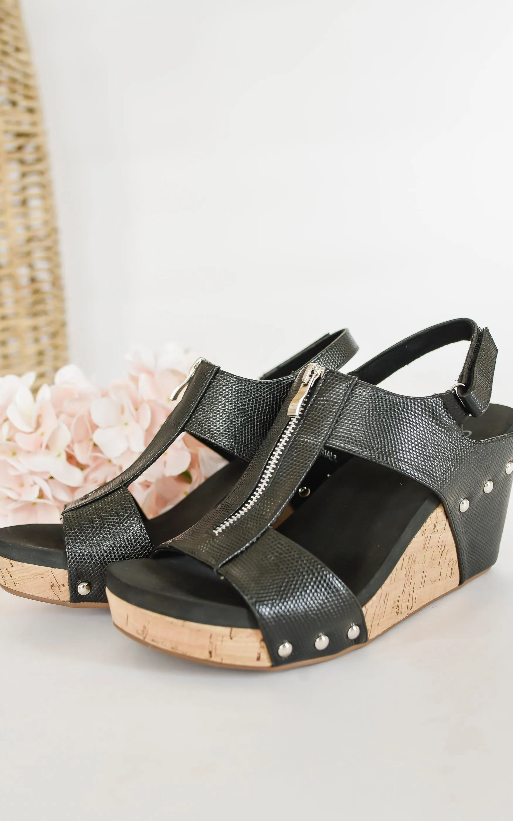 CORKYS Zip It Good Sandals - Black - Final Sale