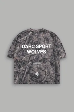 Darc Sport Wolves "Premium" Box Cut Tee in Driftwood Wolf Forest Camo