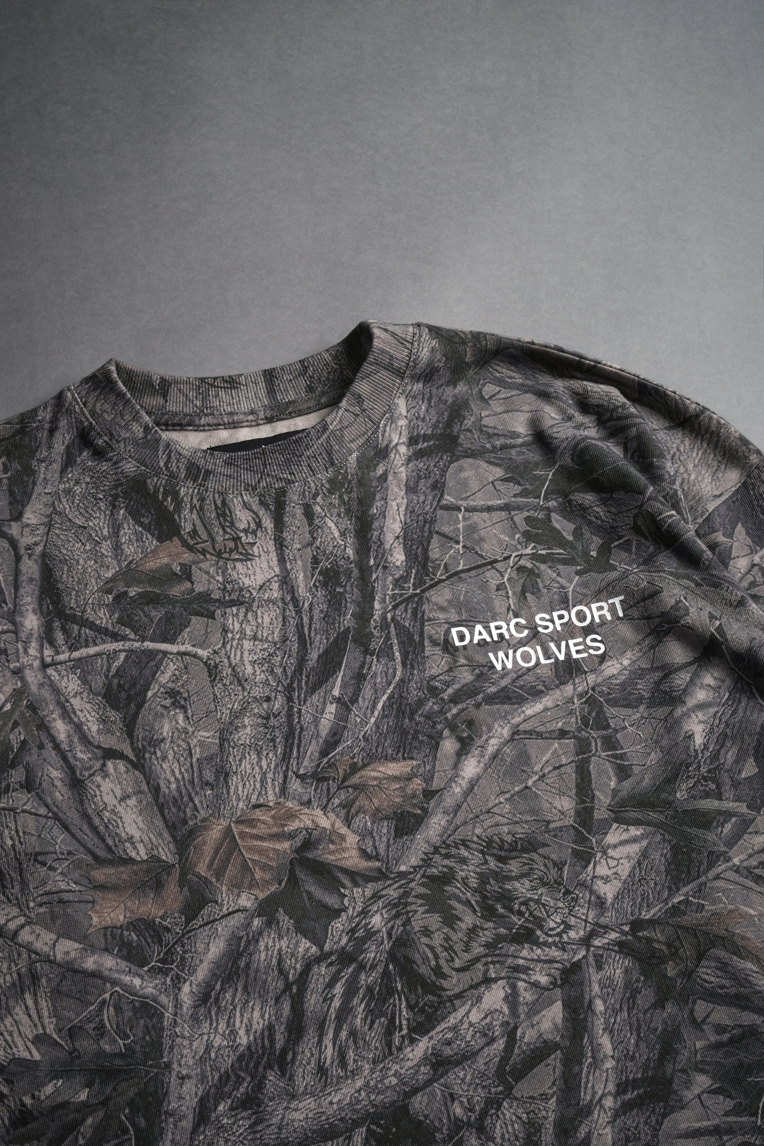 Darc Sport Wolves "Premium" Box Cut Tee in Driftwood Wolf Forest Camo
