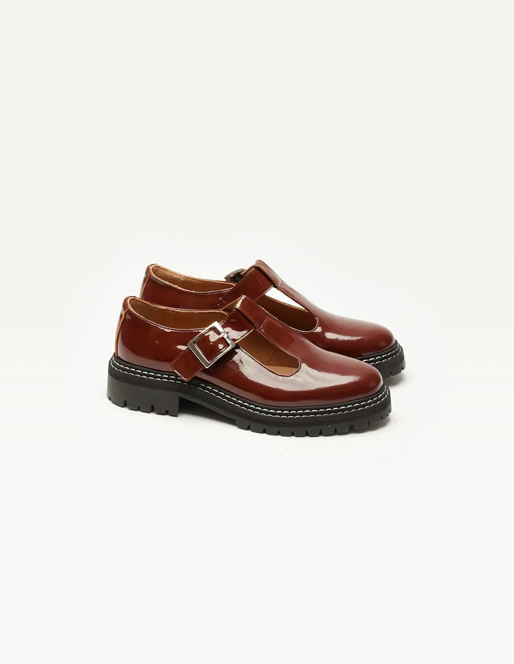 Derbies Romane - Cuir verni noisette