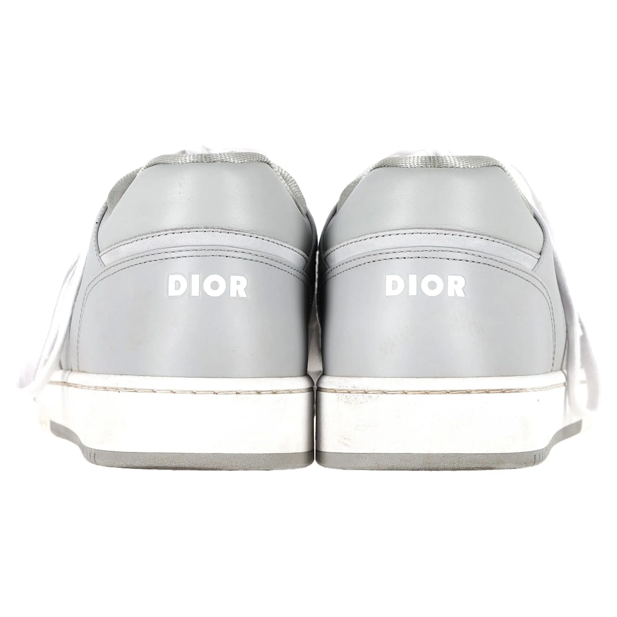 Dior B27 Low Top Sneaker in Grey Calfskin Leather