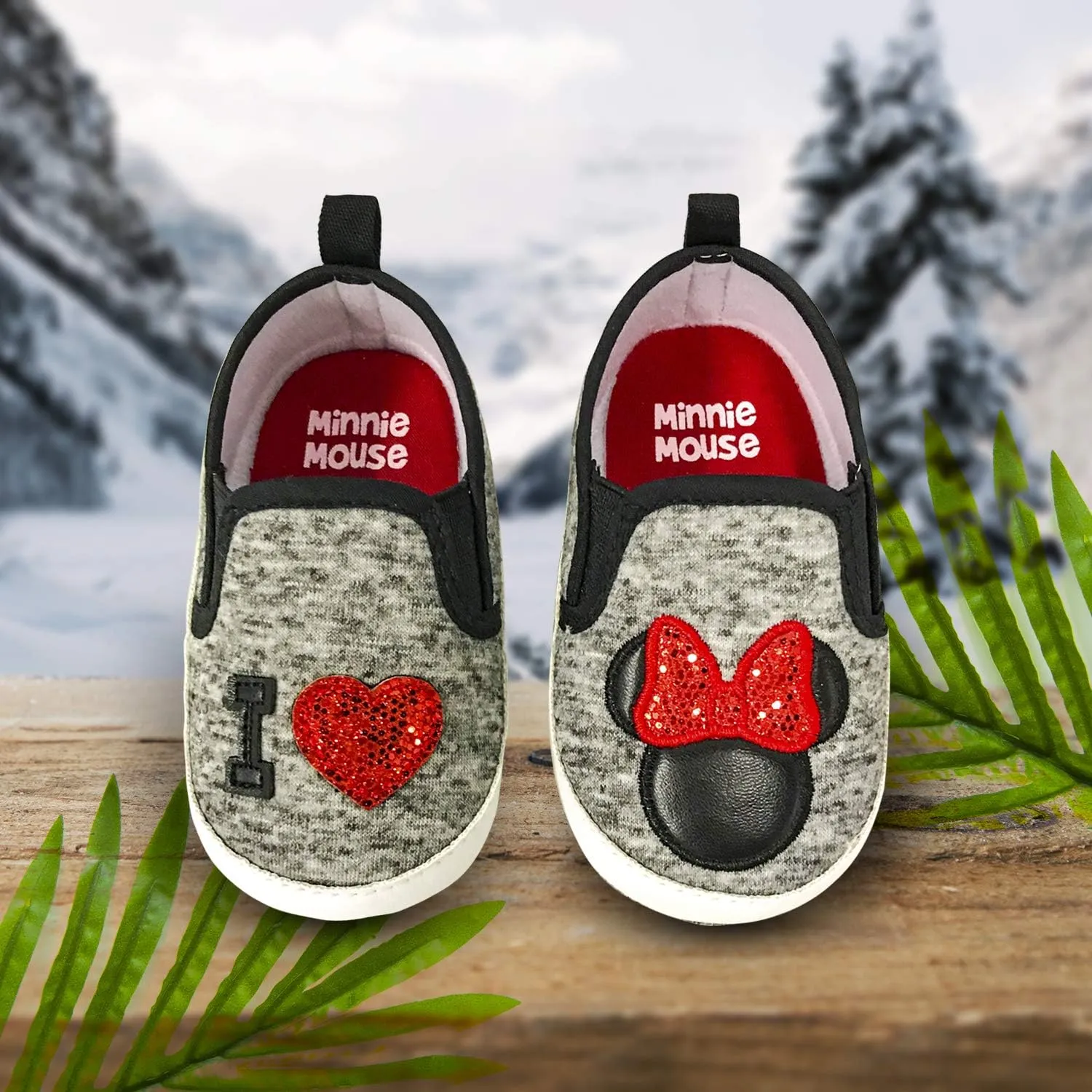 Disney Minnie Mouse Red and Black Infant Shoes - Size Months
