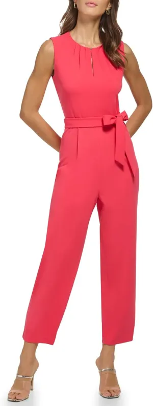 DKNY womens Sleeveless Scuba Crepe Jumpsuit