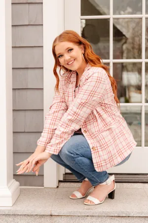 Dressed in Plaid Blazer In Pink - 5/5/2022