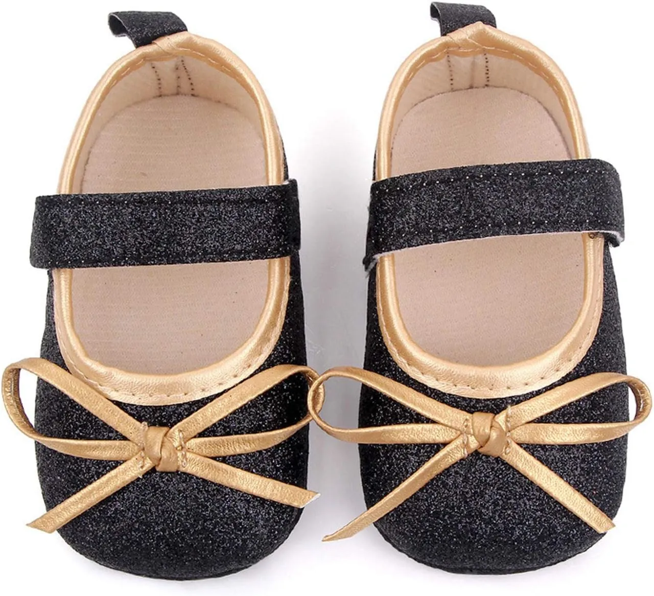 EnJoCho 0-18Months Baby Girls Bowknot Flats Bow Soft First Walking Princess Dress Shoes Anti-Slip Infant Crib Shoes