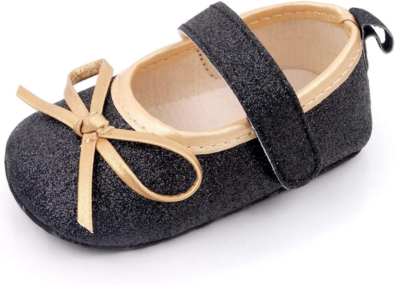 EnJoCho 0-18Months Baby Girls Bowknot Flats Bow Soft First Walking Princess Dress Shoes Anti-Slip Infant Crib Shoes