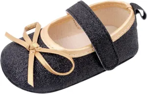EnJoCho 0-18Months Baby Girls Bowknot Flats Bow Soft First Walking Princess Dress Shoes Anti-Slip Infant Crib Shoes
