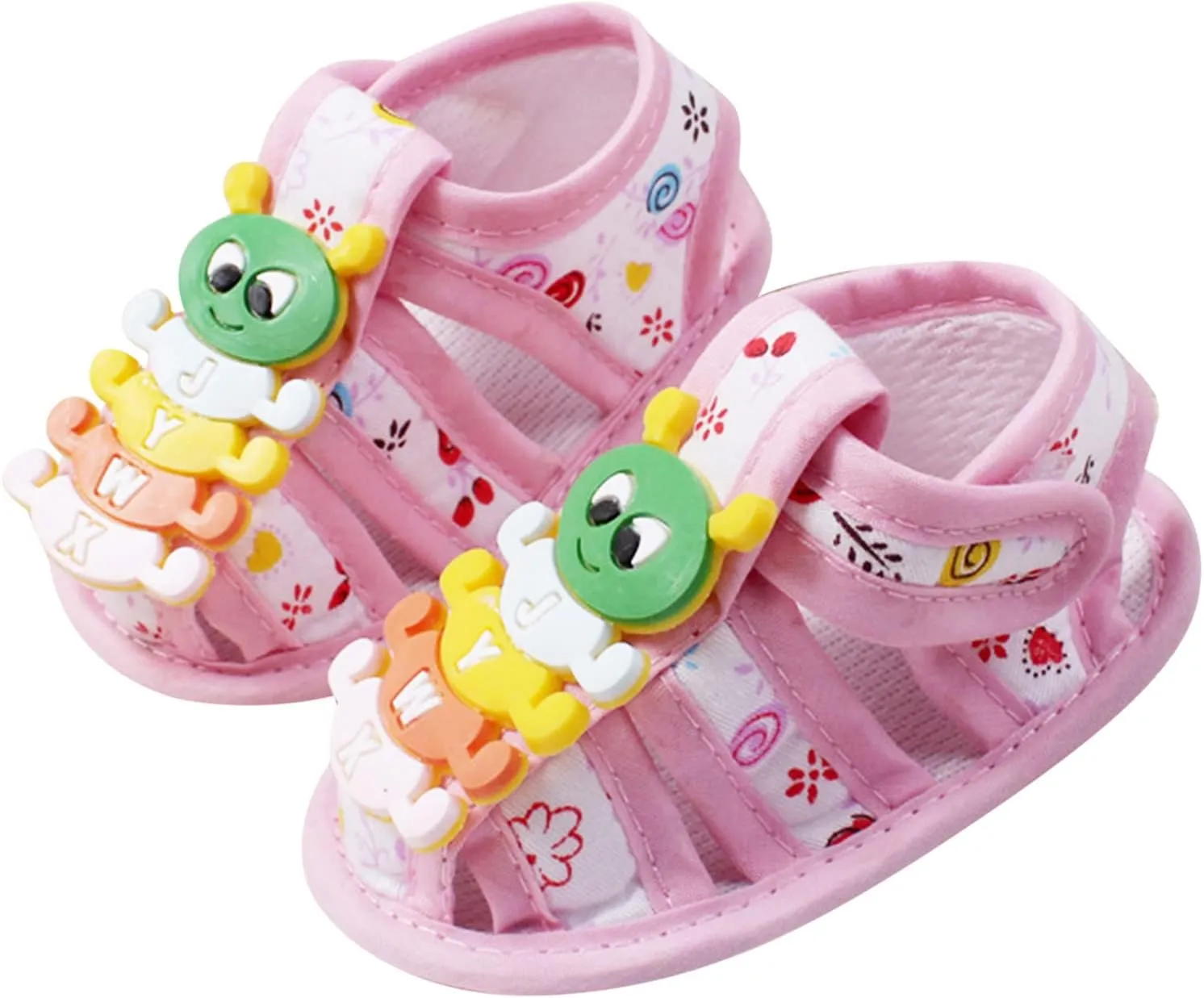 EnJoCho Baby Cute Cartoon Shoes Newborn Sneaker Shoes Girl Nonslip Infant Walking Shoes Boy Flat Shoes Dresses (Pink, 3 Months)