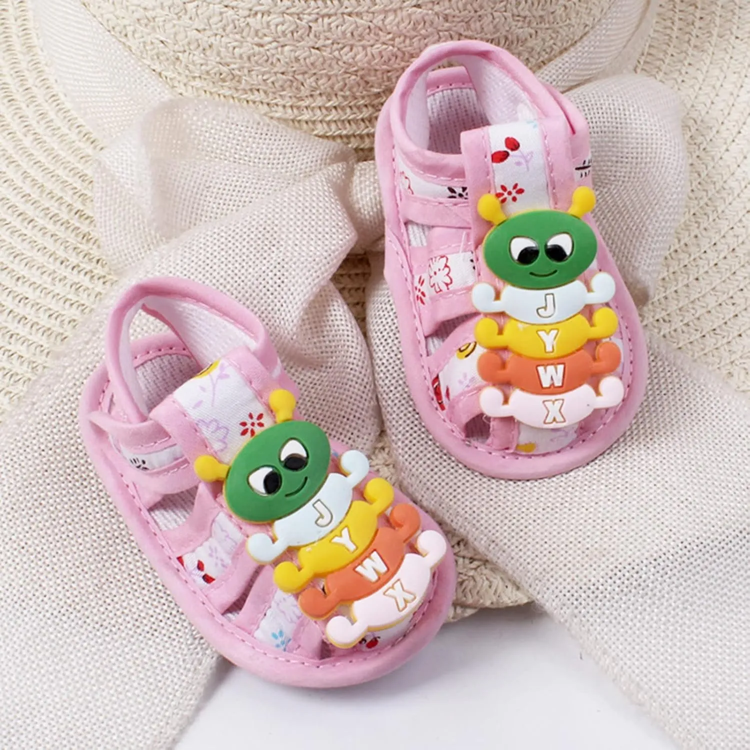 EnJoCho Baby Cute Cartoon Shoes Newborn Sneaker Shoes Girl Nonslip Infant Walking Shoes Boy Flat Shoes Dresses (Pink, 3 Months)