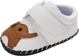 EnJoCho Toddler Baby Cartoon Elephant Rubber Soft Anti-Slip Baby Walking Shoes First Walker Crib Dress Shoes Prewalker