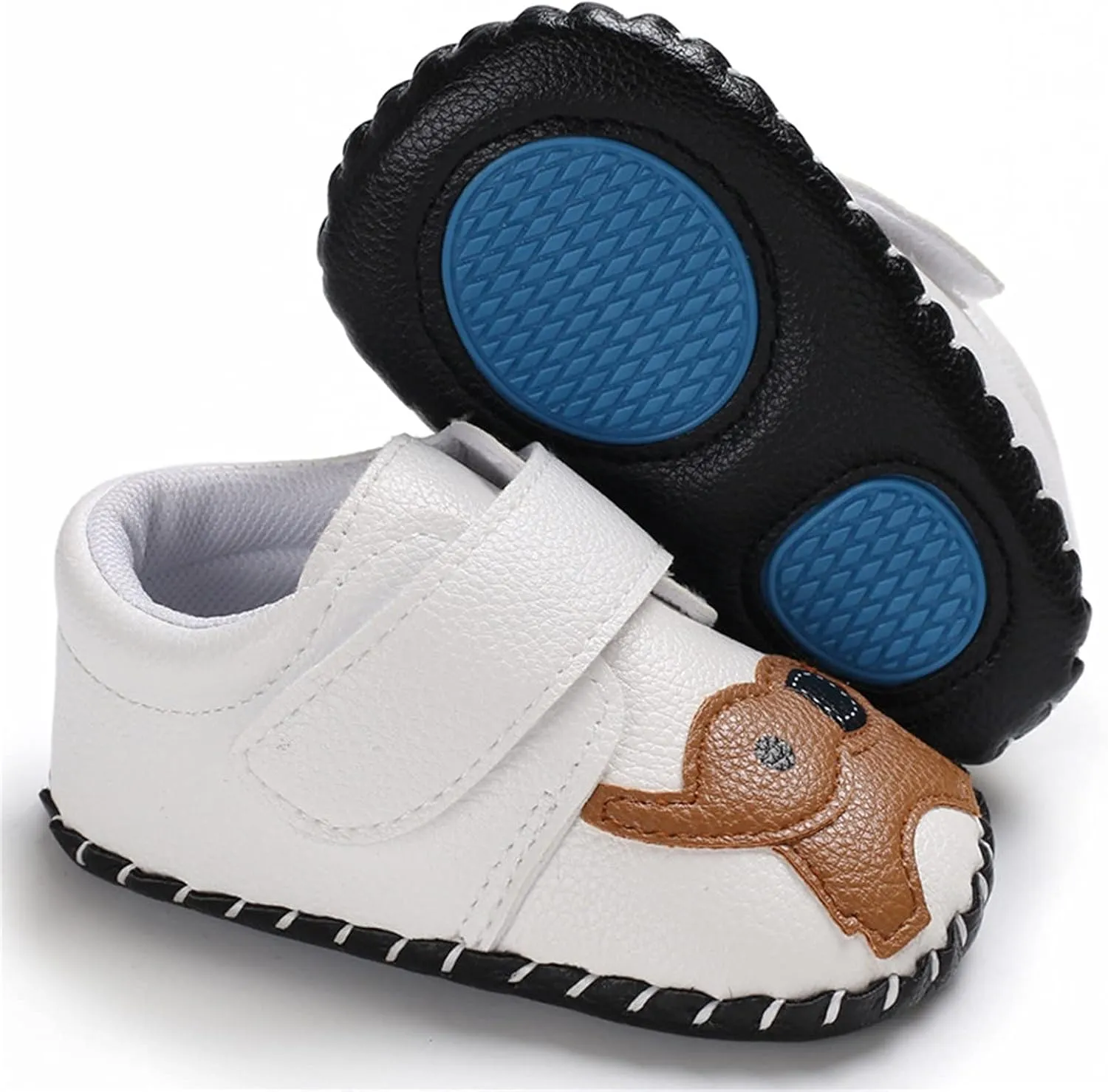 EnJoCho Toddler Baby Cartoon Elephant Rubber Soft Anti-Slip Baby Walking Shoes First Walker Crib Dress Shoes Prewalker