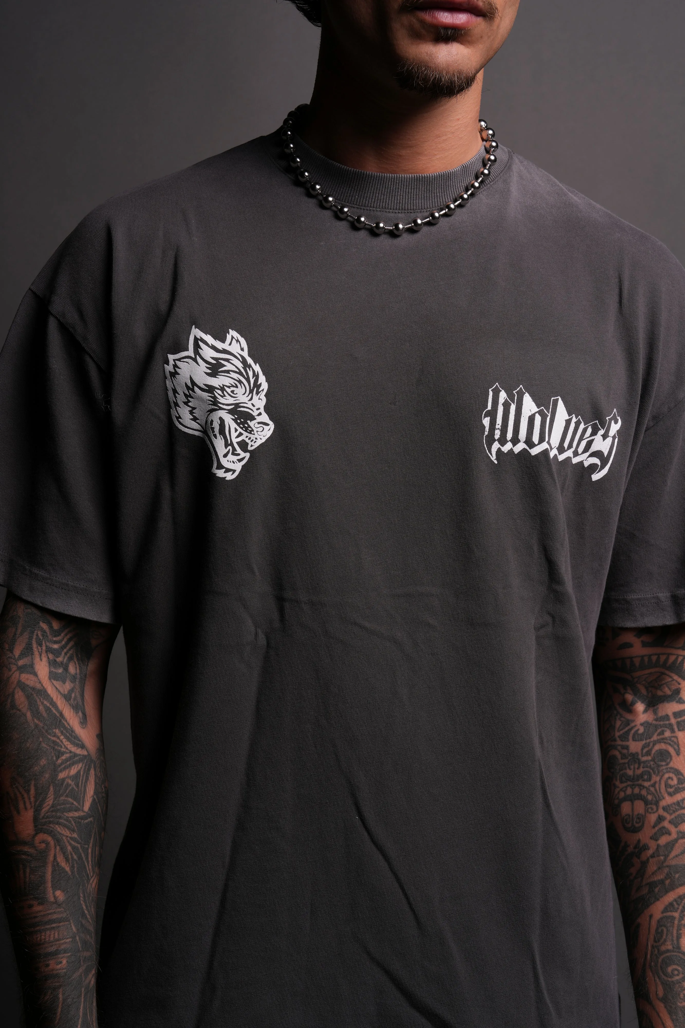 Falling "Premium" Oversized Tee in Wolf Gray