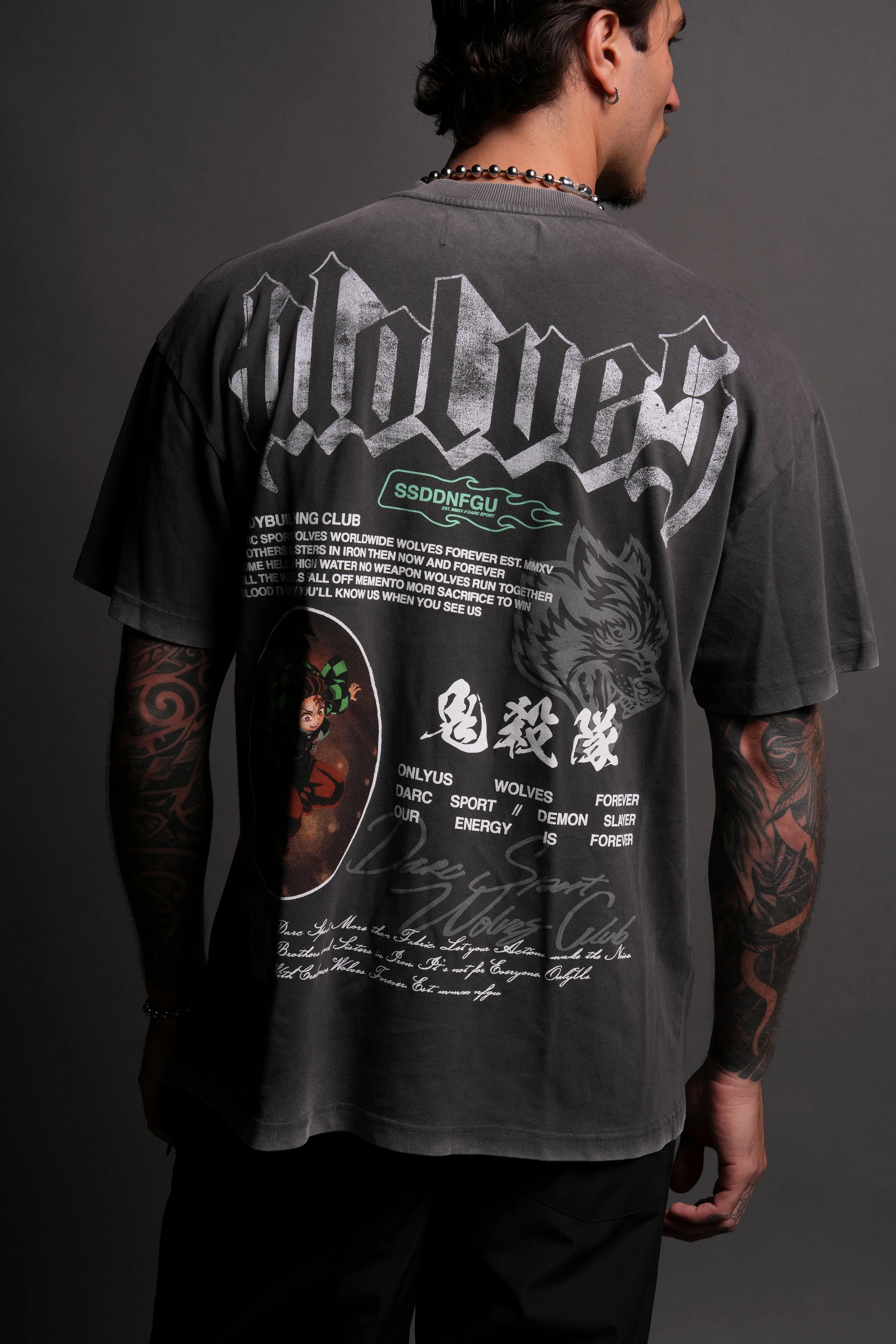 Falling "Premium" Oversized Tee in Wolf Gray