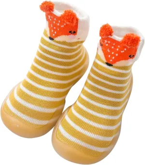 First Toddler Baby Cartoon Socks Non-slip Shoes Animals Elastic Walkers Infant Baby Shoes Rain Boots for Toddler Girls