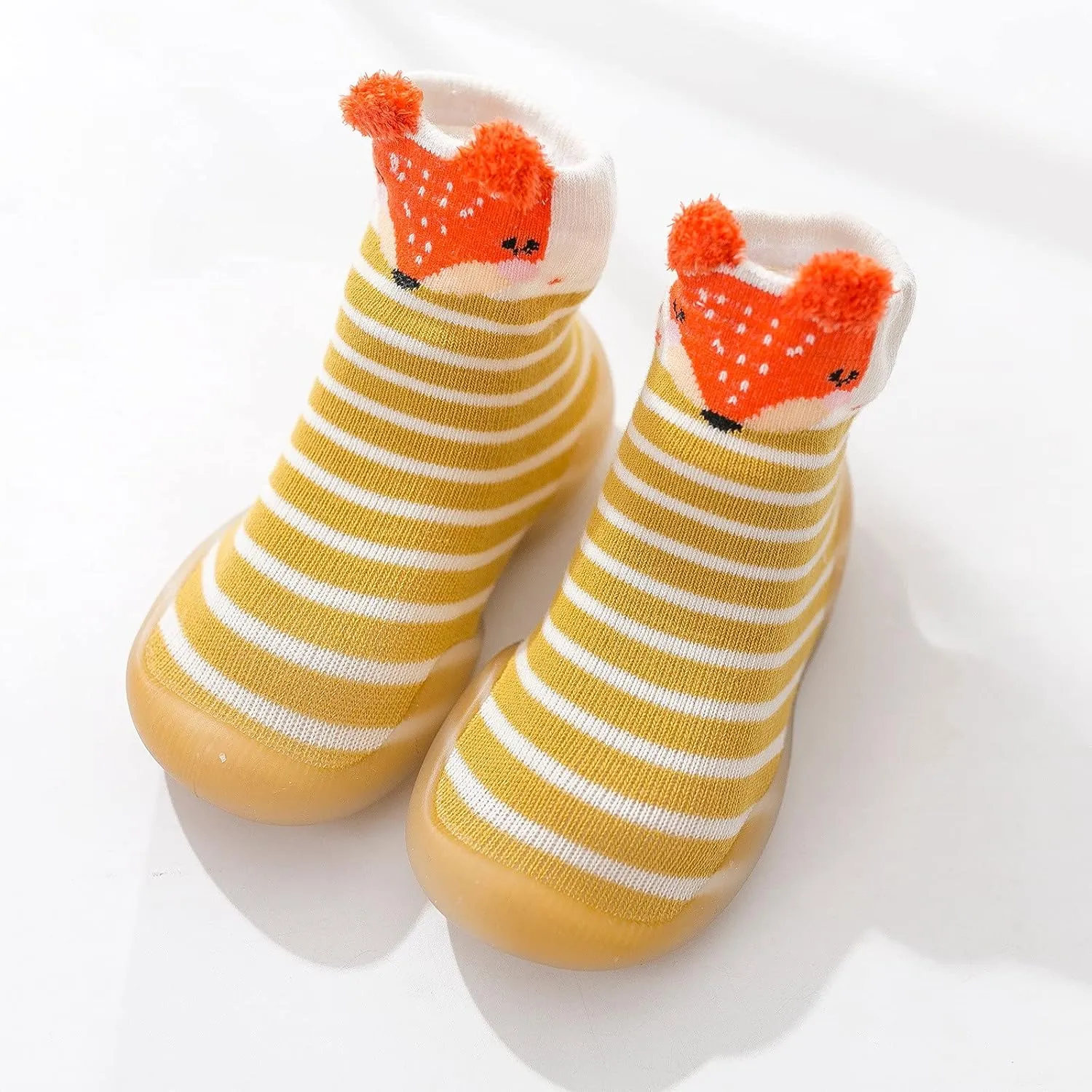 First Toddler Baby Cartoon Socks Non-slip Shoes Animals Elastic Walkers Infant Baby Shoes Rain Boots for Toddler Girls