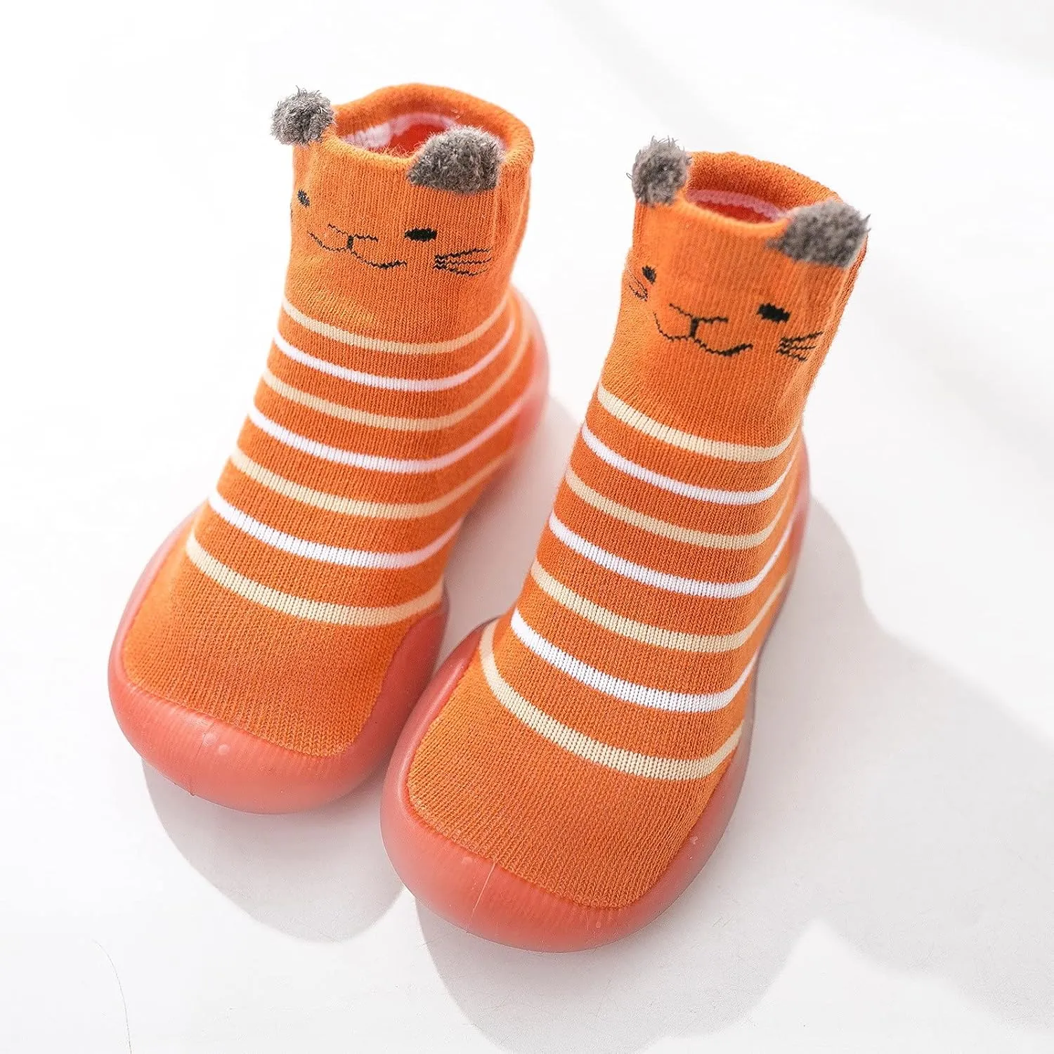 First Toddler Baby Cartoon Socks Non-slip Shoes Animals Elastic Walkers Infant Baby Shoes Rain Boots for Toddler Girls