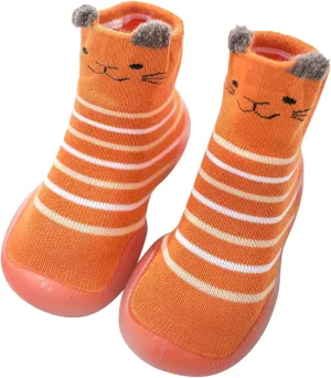 First Toddler Baby Cartoon Socks Non-slip Shoes Animals Elastic Walkers Infant Baby Shoes Rain Boots for Toddler Girls
