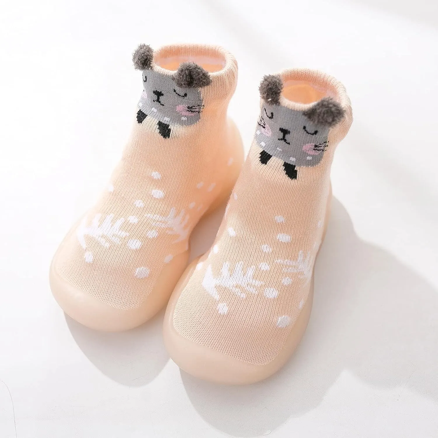 First Toddler Baby Cartoon Socks Non-slip Shoes Animals Elastic Walkers Infant Baby Shoes Rain Boots for Toddler Girls