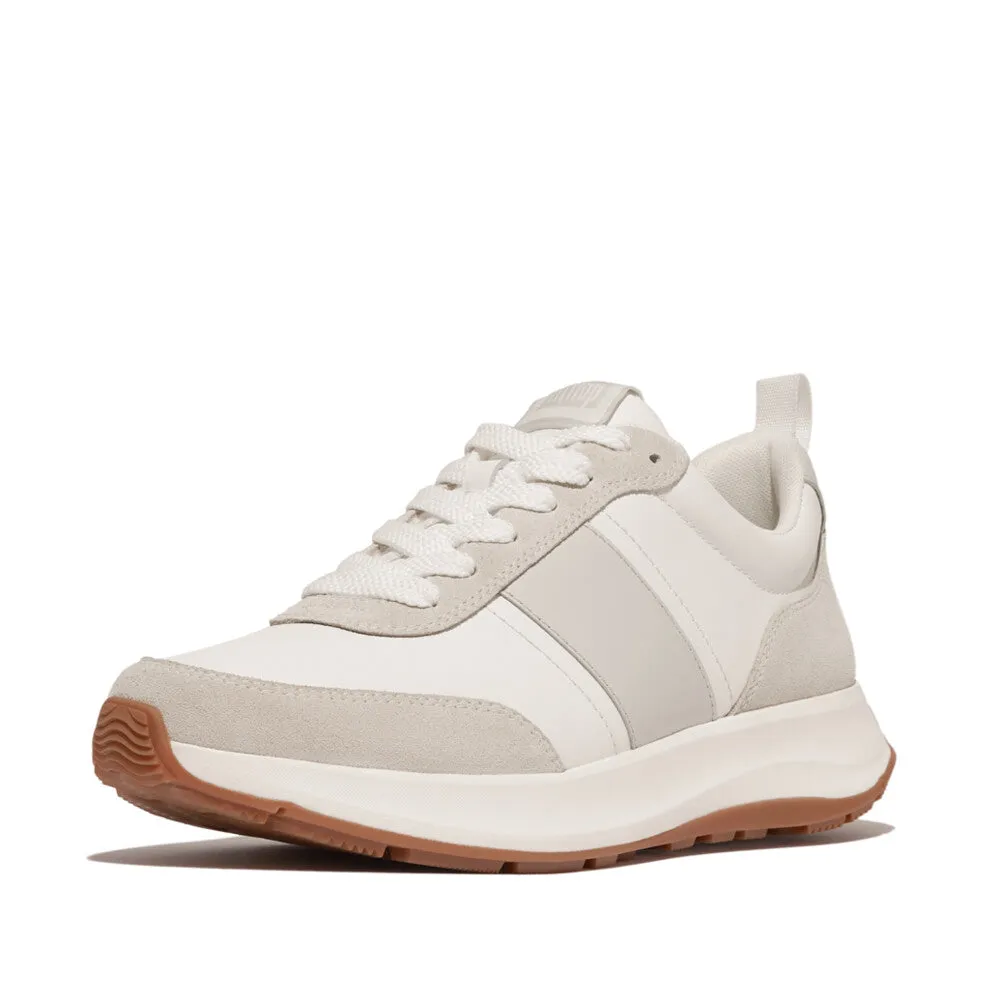 Fitflop F-Mode Flow Leather Mens Suede Sneaker Urban White/ Artic Grey