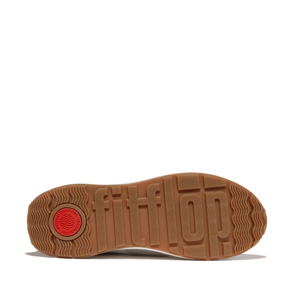 Fitflop F-Mode Flow Leather Mens Suede Sneaker Urban White/ Artic Grey